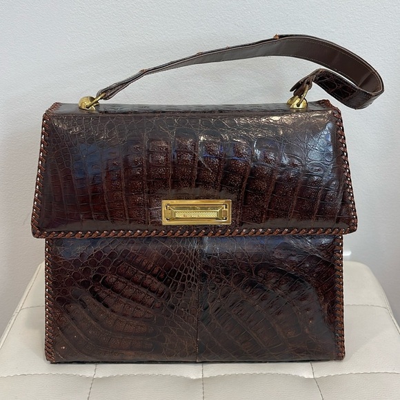 Vintage Genuine Alligator Handcrafted Handbag - Picture 1 of 9